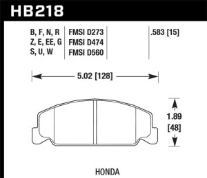 Honda Civic Brake Pads - Front - Hawk Performance - HPS Street - `92-`00